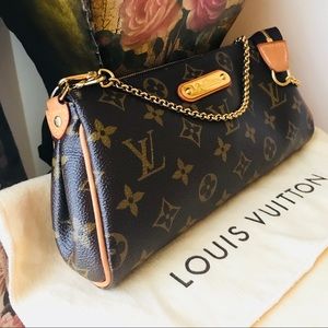 Authentic Louis Vuitton Eva Clutch Monogram Bag